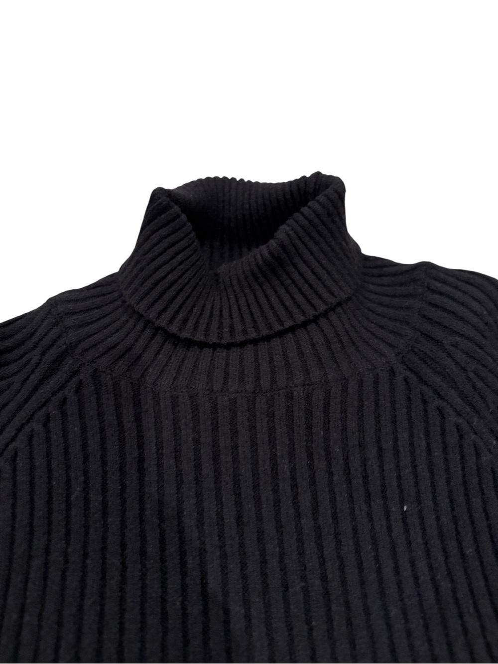 Black Turtleneck Rib-Knit Sweater - Picture 2 of 7